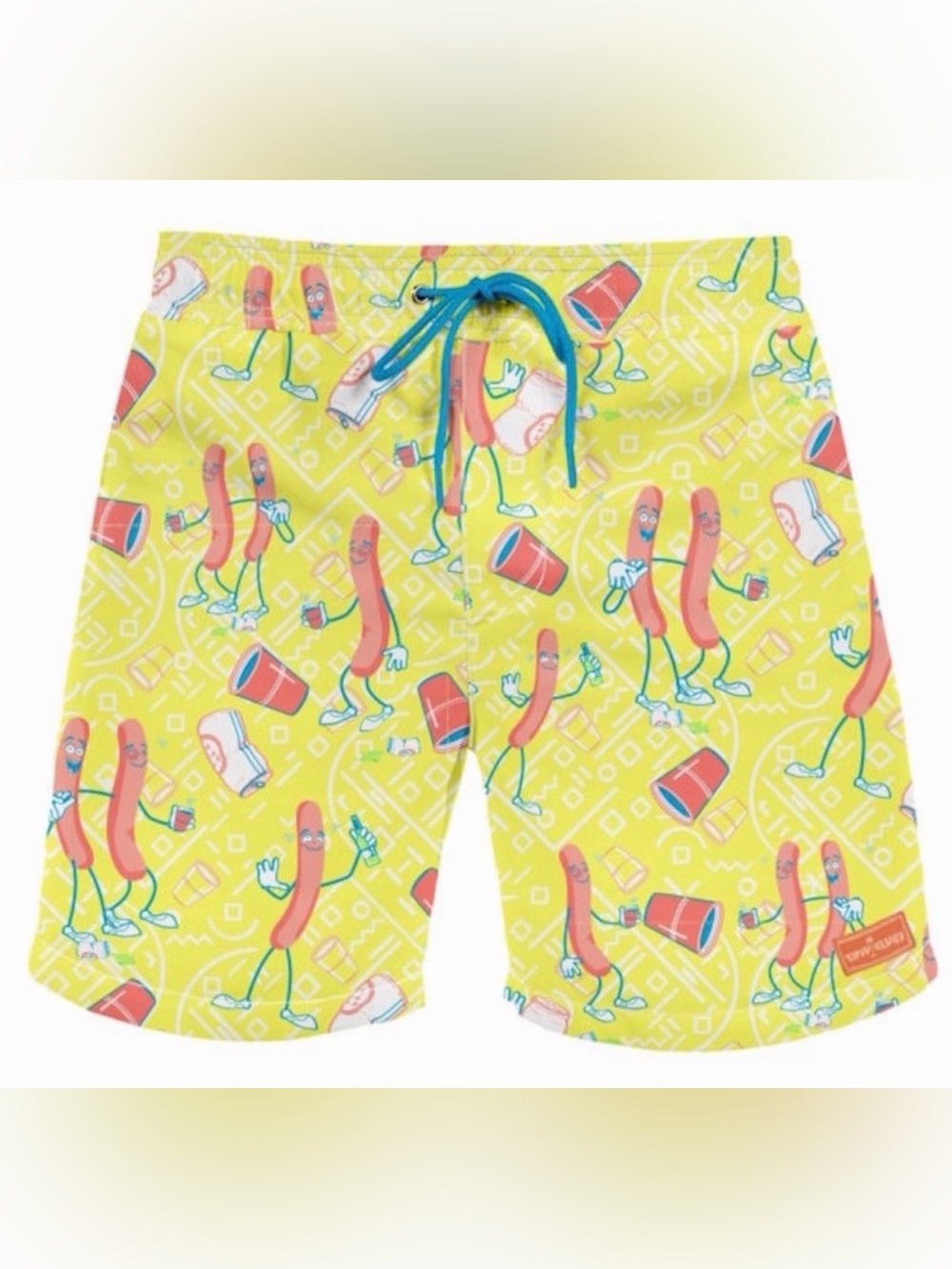 Tipsy Elves Sausage Party Novelty Swim Trunks Lined XXL